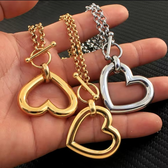 Adora - Stainless Steel Gold Color Collar Style Fashion Necklaces. Heart… - Picture 4 of 7